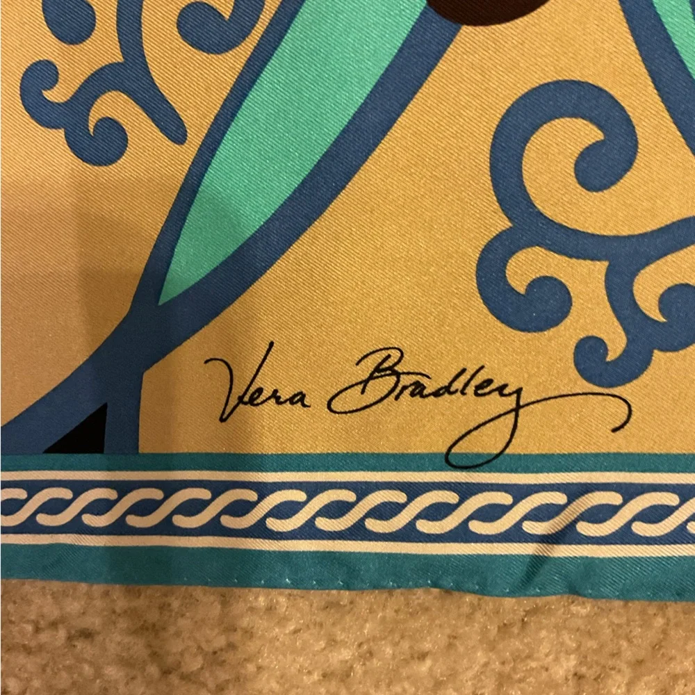 Vera Bradley 100% Silk Mod Floral Blue 27” Square